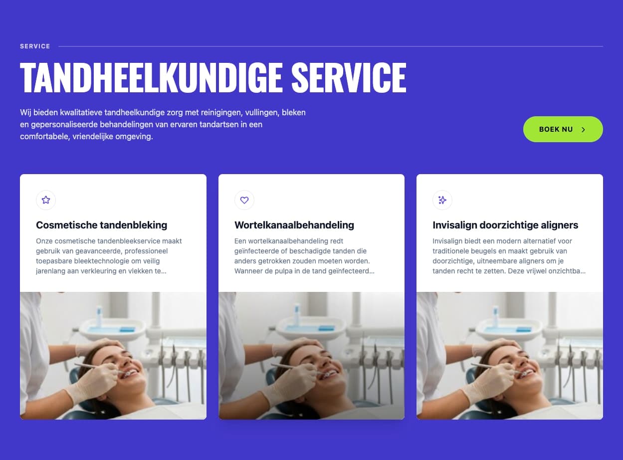 Dentist Theme Services Section